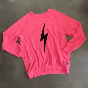 AV Nation Pink Bolt Crewneck